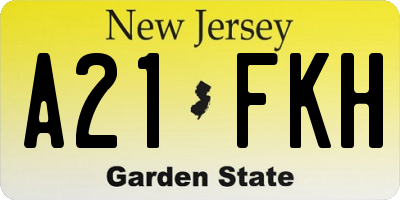 NJ license plate A21FKH
