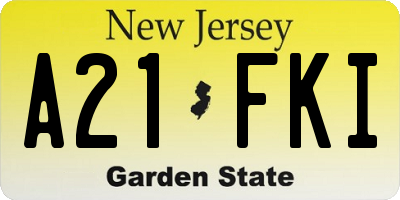 NJ license plate A21FKI