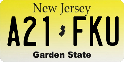 NJ license plate A21FKU