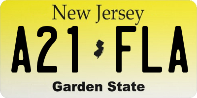 NJ license plate A21FLA