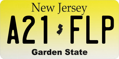 NJ license plate A21FLP