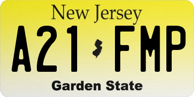 NJ license plate A21FMP