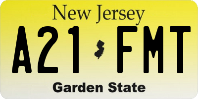 NJ license plate A21FMT