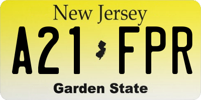 NJ license plate A21FPR