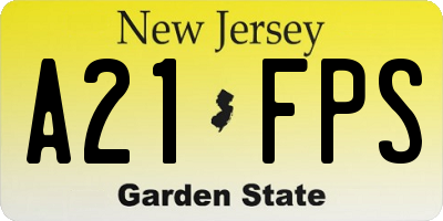NJ license plate A21FPS