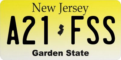 NJ license plate A21FSS