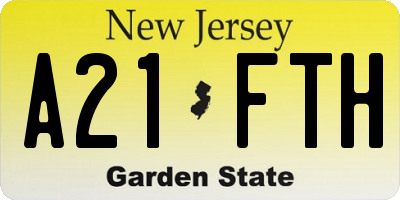 NJ license plate A21FTH