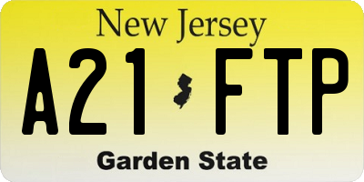 NJ license plate A21FTP