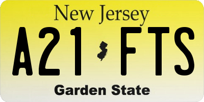 NJ license plate A21FTS