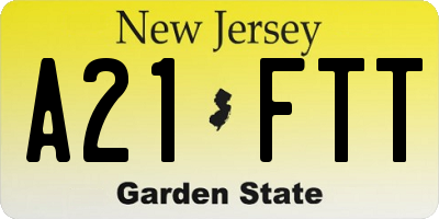 NJ license plate A21FTT