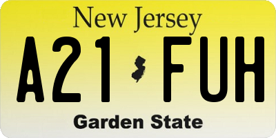 NJ license plate A21FUH