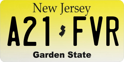 NJ license plate A21FVR