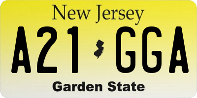 NJ license plate A21GGA