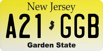 NJ license plate A21GGB