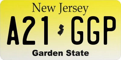 NJ license plate A21GGP
