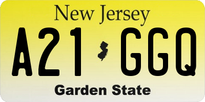 NJ license plate A21GGQ