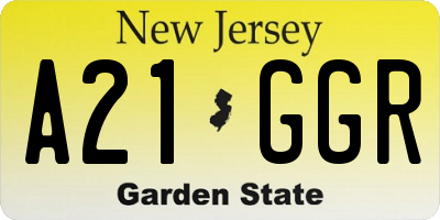 NJ license plate A21GGR