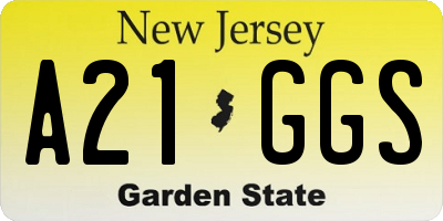 NJ license plate A21GGS