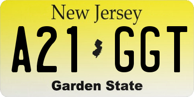 NJ license plate A21GGT