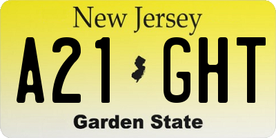NJ license plate A21GHT