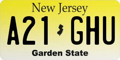 NJ license plate A21GHU