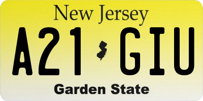 NJ license plate A21GIU