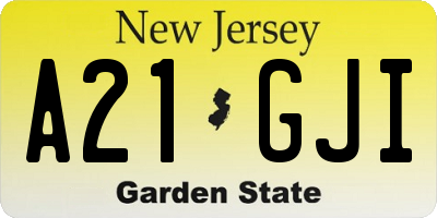 NJ license plate A21GJI