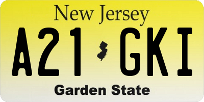 NJ license plate A21GKI