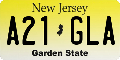NJ license plate A21GLA