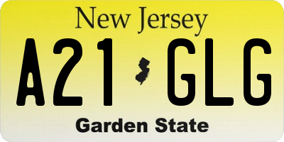 NJ license plate A21GLG