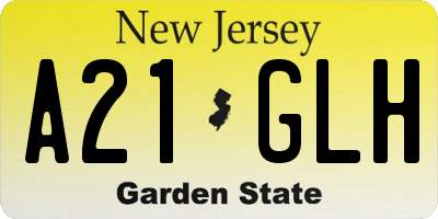 NJ license plate A21GLH