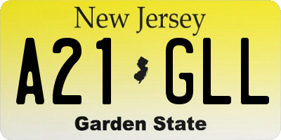 NJ license plate A21GLL
