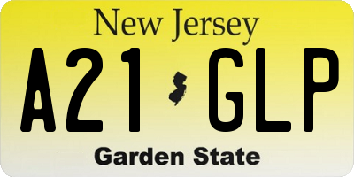 NJ license plate A21GLP