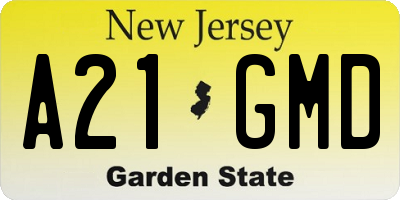 NJ license plate A21GMD