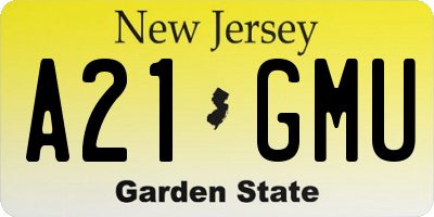 NJ license plate A21GMU