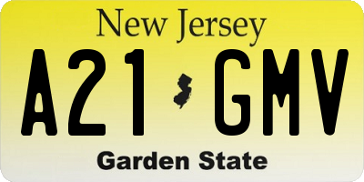 NJ license plate A21GMV