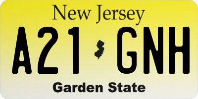NJ license plate A21GNH