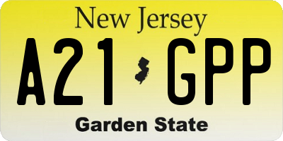 NJ license plate A21GPP