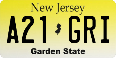NJ license plate A21GRI