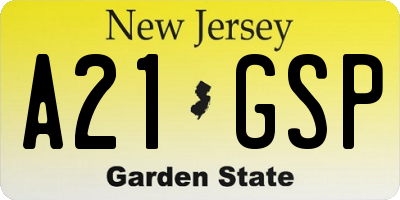 NJ license plate A21GSP