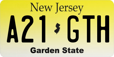 NJ license plate A21GTH