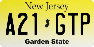 NJ license plate A21GTP