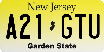 NJ license plate A21GTU