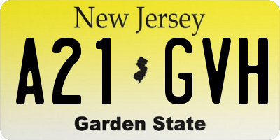 NJ license plate A21GVH