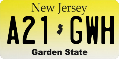 NJ license plate A21GWH