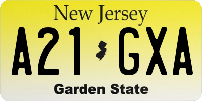 NJ license plate A21GXA