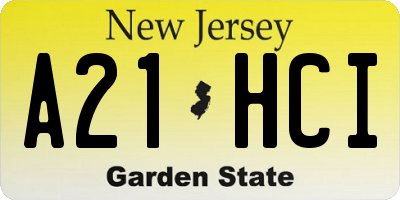 NJ license plate A21HCI