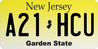 NJ license plate A21HCU