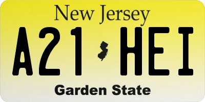 NJ license plate A21HEI