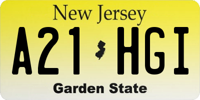 NJ license plate A21HGI